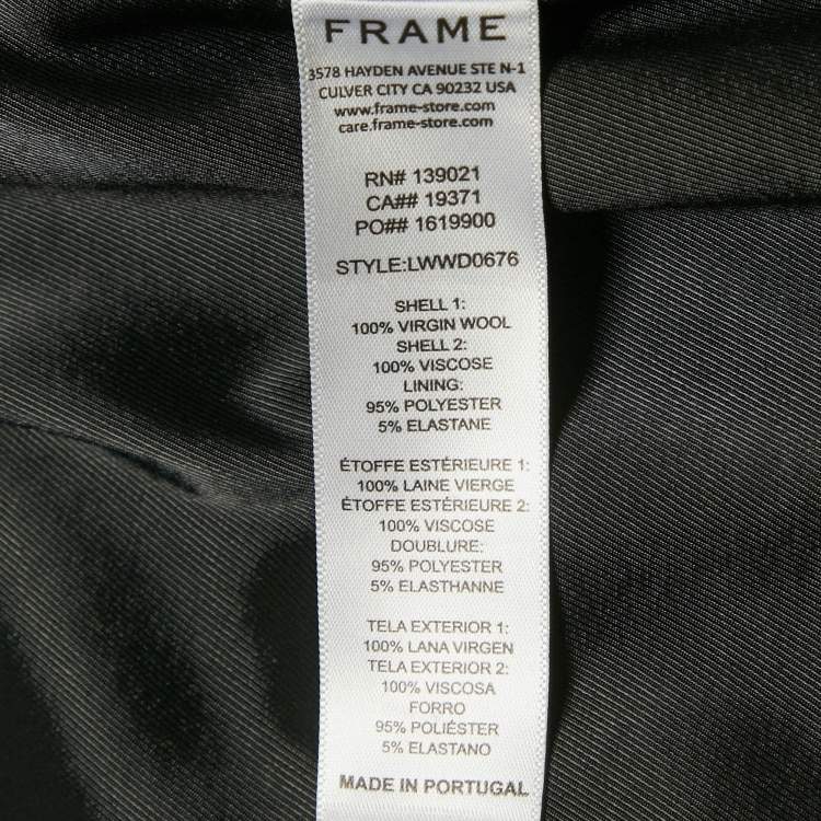 Pre Owned Frame Black Wool Wrap Round Tux Mini Dress M