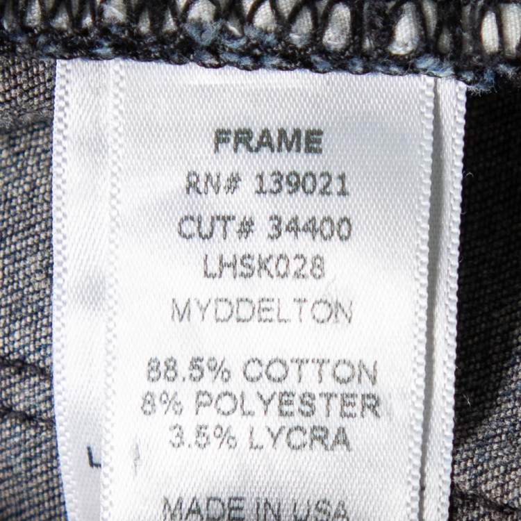 Pre Owned Frame Navy Blue Medium Wash Denim High Waist Myddelton Jeans M