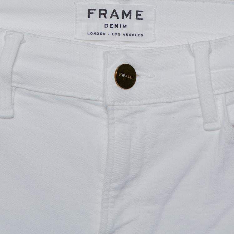 Pre Owned Frame White Denim Le Skinny de Jeanne Jeans M