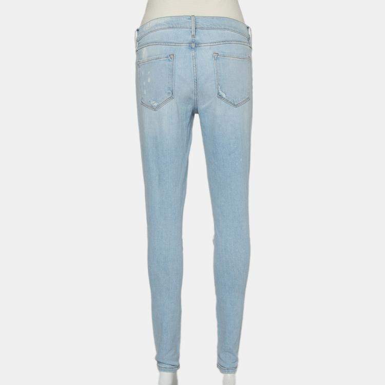 Pre Owned Frame Blue Denim Le Skinny de Jeanne Nowita Jeans M