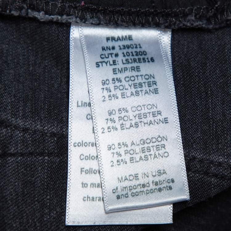 Pre Owned Frame Black Faded Denim Le Skinny de Jeanne Distressed Jeans M