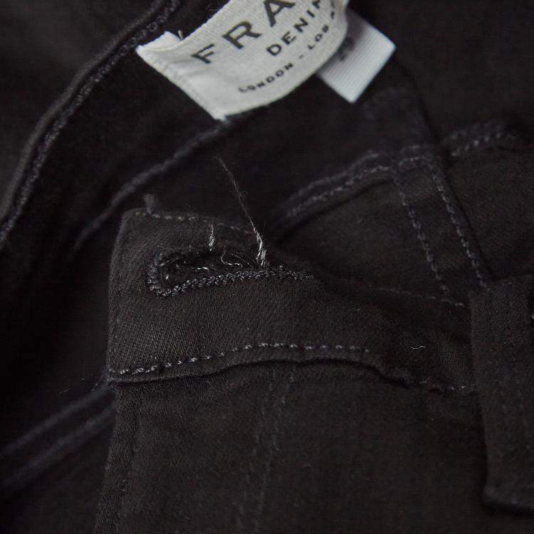 Pre Owned Frame Black Denim Ali High Rise Cigarette Skinny Jeans M