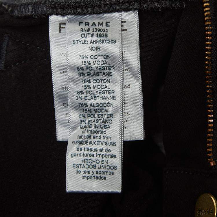 Pre Owned Frame Black Denim Ali High Rise Cigarette Skinny Jeans M