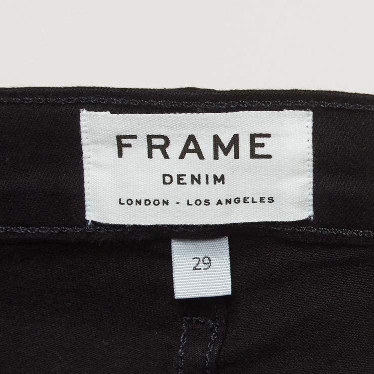 Pre Owned Frame Black Denim Ali High Rise Cigarette Skinny Jeans M