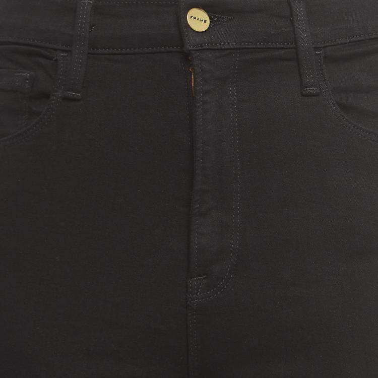 Pre Owned Frame Black Denim Ali High Rise Cigarette Skinny Jeans M