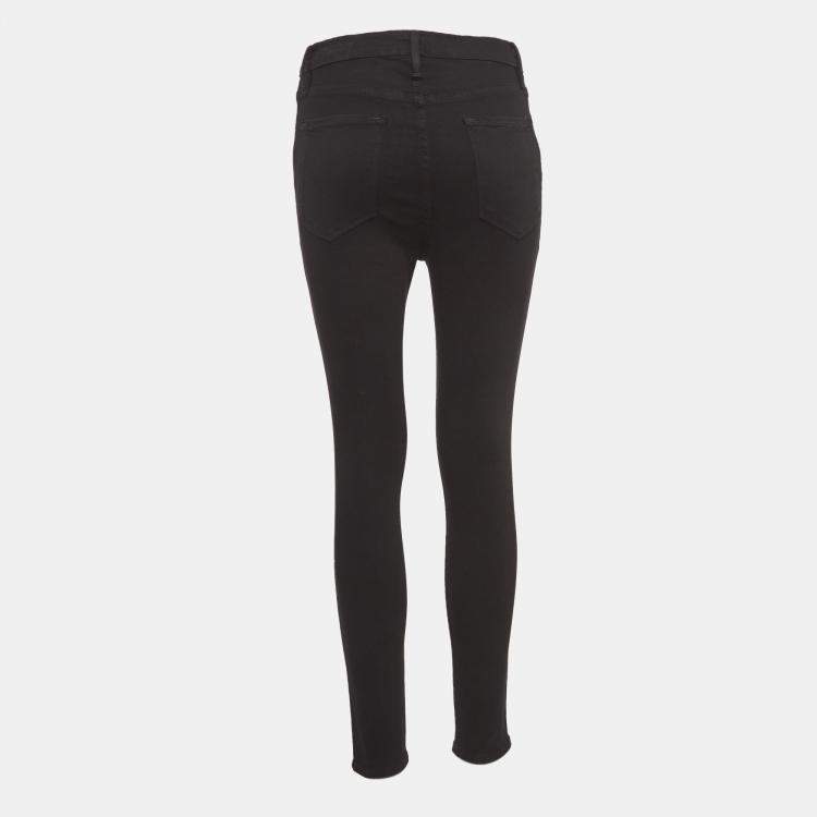 Pre Owned Frame Black Denim Ali High Rise Cigarette Skinny Jeans M