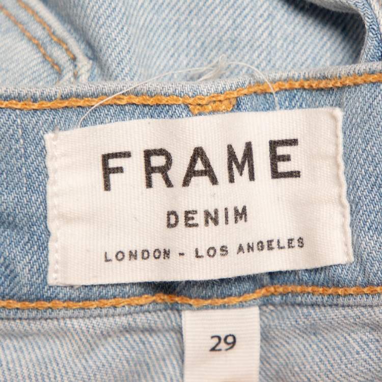 Pre Owned Frame Blue Faded Denim Le Skinny de Jeanne Crop Jeans M