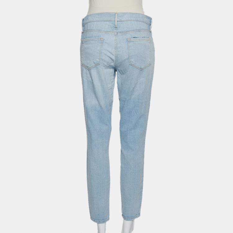 Pre Owned Frame Blue Faded Denim Le Skinny de Jeanne Crop Jeans M