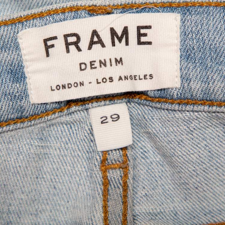 Pre Owned Frame Blue Faded Denim Skinny Destroyed Nowita Jeans M