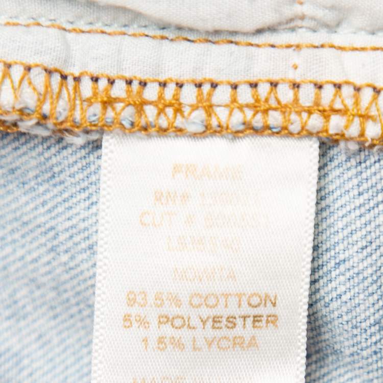 Pre Owned Frame Blue Faded Denim Skinny Destroyed Nowita Jeans M