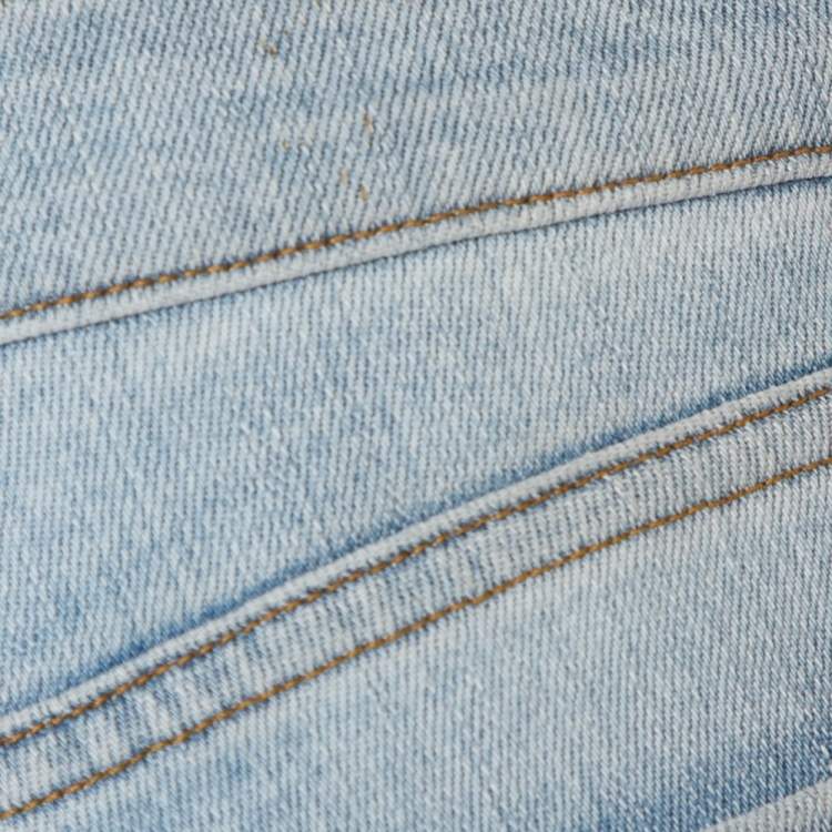 Pre Owned Frame Blue Faded Denim Skinny Destroyed Nowita Jeans M