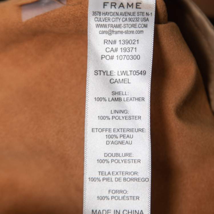 Pre Owned Frame Brown Leather Belted Shorts S