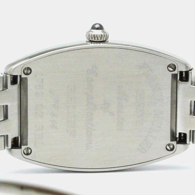 Pre Owned Franck Muller Silver Stainless Steel Cintree Curvex Quartz Women's Wristwatch 25 mm