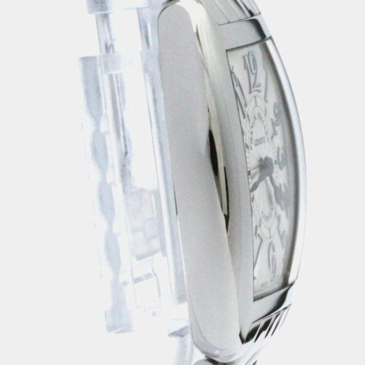 Pre Owned Franck Muller Silver Stainless Steel Cintree Curvex Quartz Women's Wristwatch 25 mm