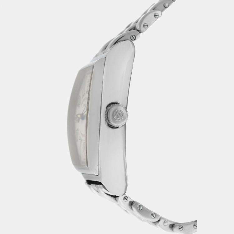 Pre Owned Franck Muller White Stainless Steel Conquistador 8000SC Automatic Women's Wristwatch 35 mm