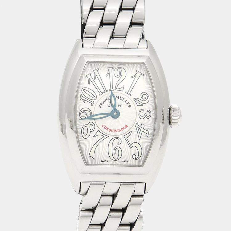 Pre Owned Franck Muller Conquistador Quartz Stainless Steel Women's Wristwatch 27 mm