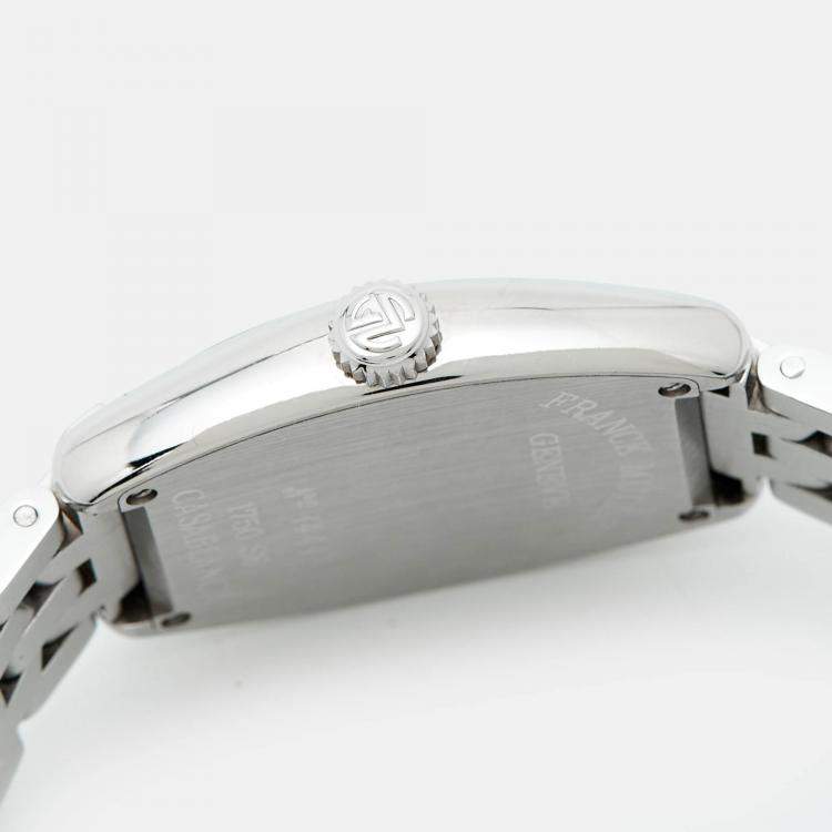 Pre Owned Franck Muller Casablanca 1750S6 Manual Winding Black Dial Stainless Steel Women's Wristwatch 25 mm