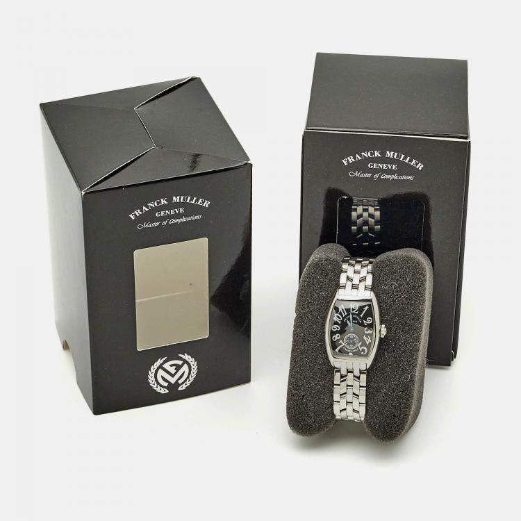 Pre Owned Franck Muller Casablanca 1750S6 Manual Winding Black Dial Stainless Steel Women's Wristwatch 25 mm