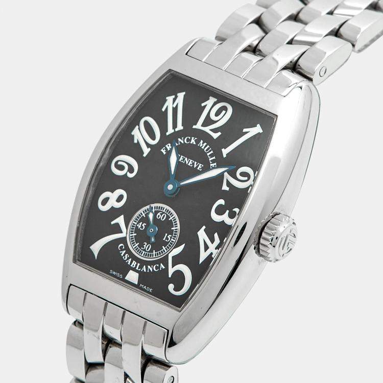 Pre Owned Franck Muller Casablanca 1750S6 Manual Winding Black Dial Stainless Steel Women's Wristwatch 25 mm