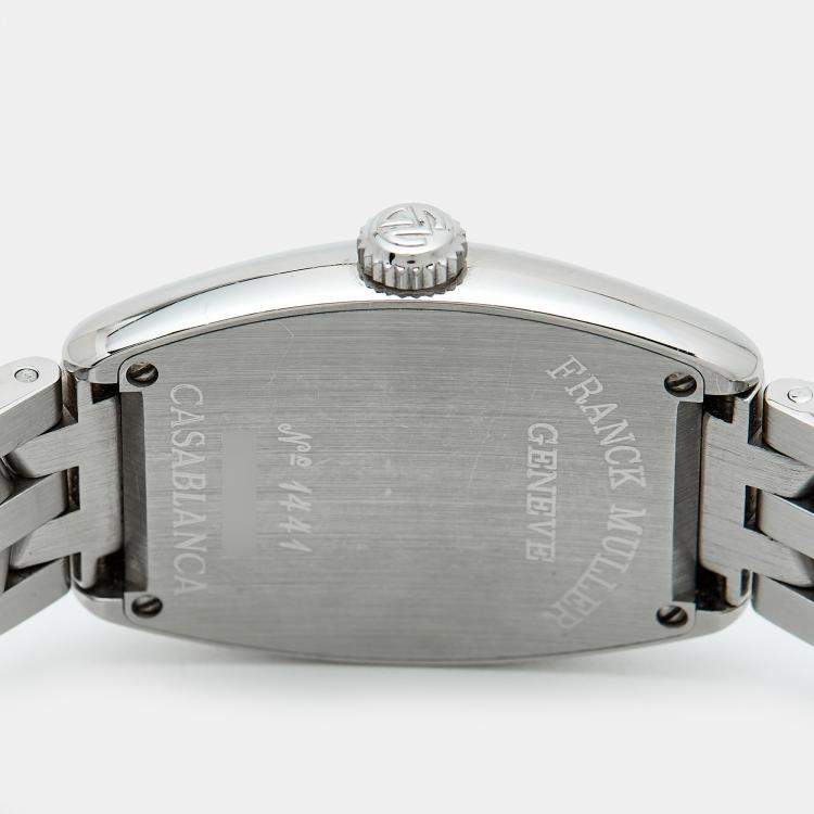 Pre Owned Franck Muller Casablanca 1750S6 Manual Winding Black Dial Stainless Steel Women's Wristwatch 25 mm