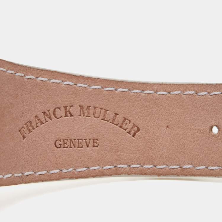 Pre Owned Franck Muller Silver 18k Rose Gold Stainless Steel Alligator Master Square 6000.H.SC.DT.V.ST.G Unisex Wristwatch 37 mm