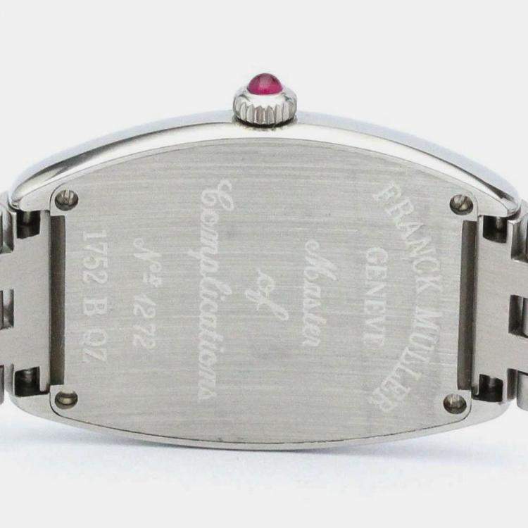 Pre Owned Franck Muller Pink Stainless Steel Cintree Curvex 1752BQZ Quartz Women's Wristwatch 25 mm
