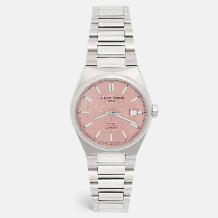 Pre Owned Frederique Constant Salmon Stainless Steel Highlife FC303S3NH6B Unisex Wristwatch 39 mm