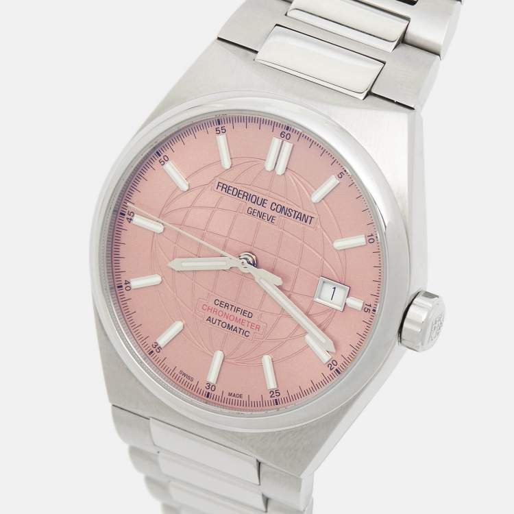 Pre Owned Frederique Constant Salmon Stainless Steel Highlife FC303S3NH6B Unisex Wristwatch 39 mm