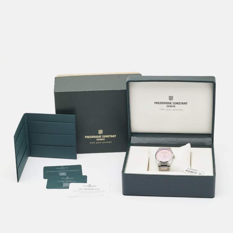 Pre Owned Frederique Constant Salmon Stainless Steel Highlife FC303S3NH6B Unisex Wristwatch 39 mm