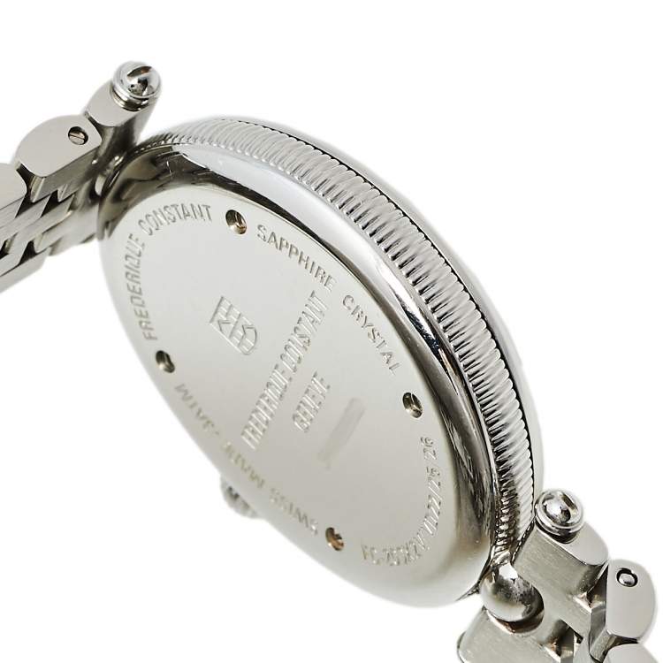 Pre Owned Frederique Constant Blue Stainless Steel Art Deco FC-200X2V Women's Wristwatch 25 mm