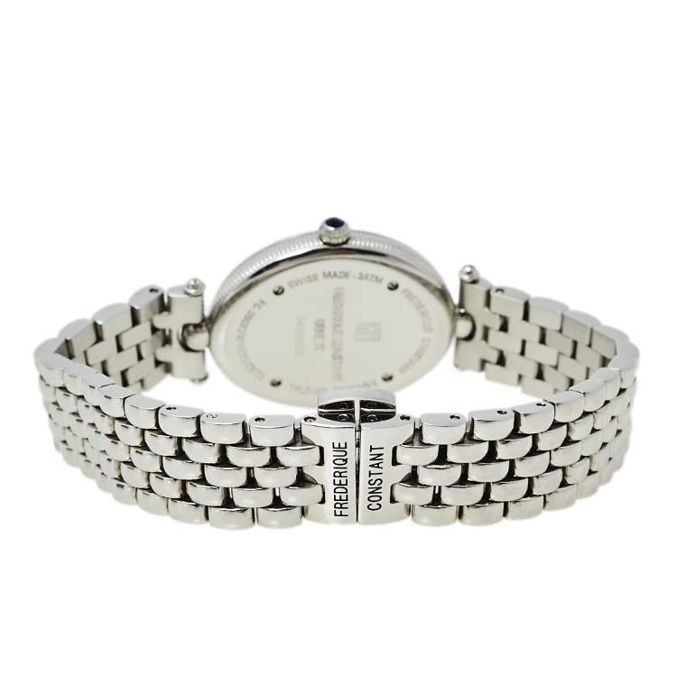 Pre Owned Frederique Constant Blue Stainless Steel Art Deco FC-200X2V Women's Wristwatch 25 mm