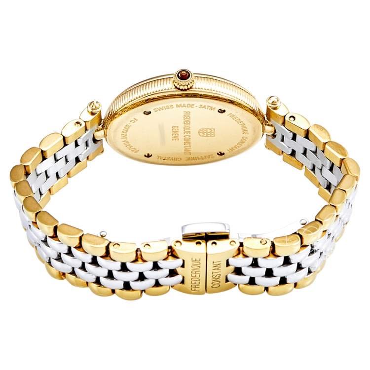 Pre Owned Frederique Constant Mother of Pearl Two Tone Stainless Steel Art Deco FC-200X2V Women's Wristwatch 26 mm