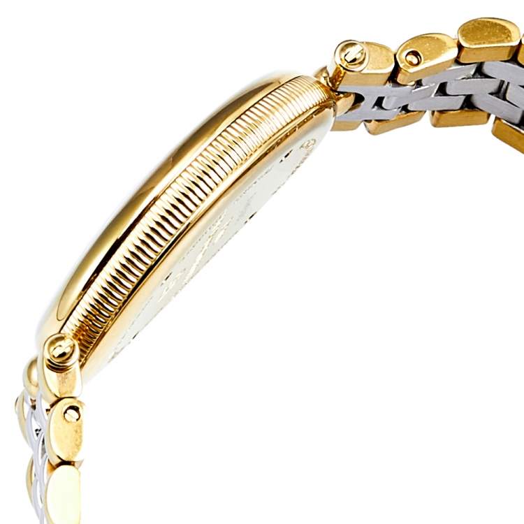 Pre Owned Frederique Constant Mother of Pearl Two Tone Stainless Steel Art Deco FC-200X2V Women's Wristwatch 26 mm