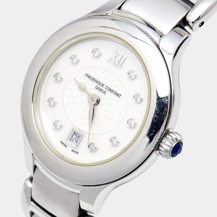 Pre Owned Frederique Constant Mother Of Pearl Stainless Steel Diamond Delight FC-220X2ER22/4/5/6 Women's Wristwatch 31 mm