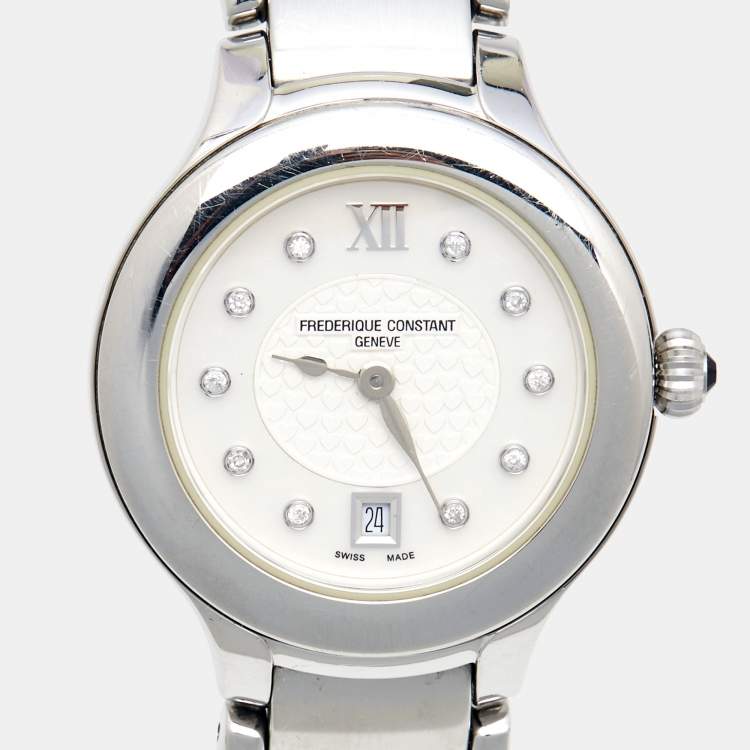 Pre Owned Frederique Constant Mother Of Pearl Stainless Steel Diamond Delight FC-220X2ER22/4/5/6 Women's Wristwatch 31 mm