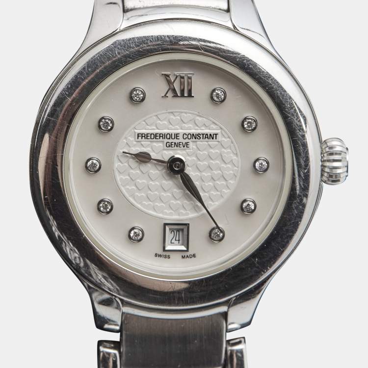 Pre Owned Frederique Constant Mother Of Pearl Stainless Steel Diamond Delight FC-220X2ER22/4/5/6 Women's Wristwatch 31 mm