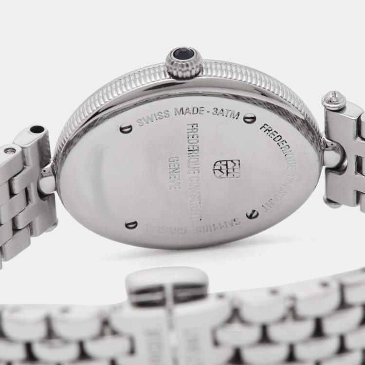 Pre Owned Frederique Constant Black Stainless Steel Classics Art Deco Oval FC-200X2V/VD25/26 Women's Wristwatch 25 mm