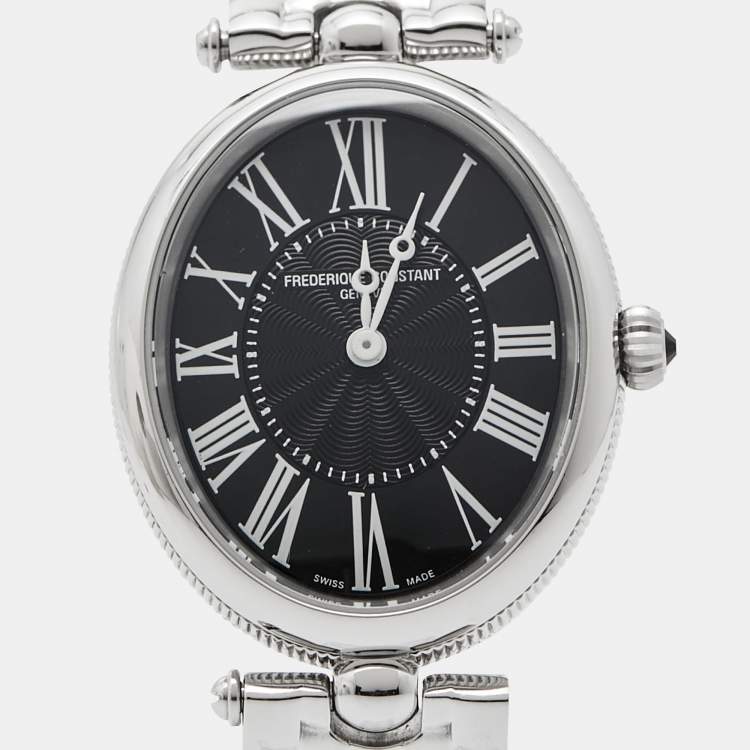 Pre Owned Frederique Constant Black Stainless Steel Classics Art Deco Oval FC-200X2V/VD25/26 Women's Wristwatch 25 mm