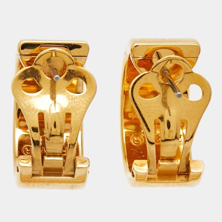 Pre Owned Frey Wille Multicolor Fire Enamel Gold Tone Hoop Earrings