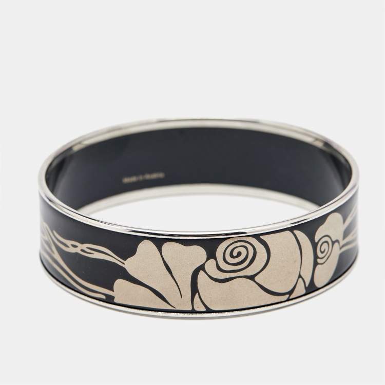 Pre Owned Frey Wille Fire Enamel Silver Tone Bangle Bracelet
