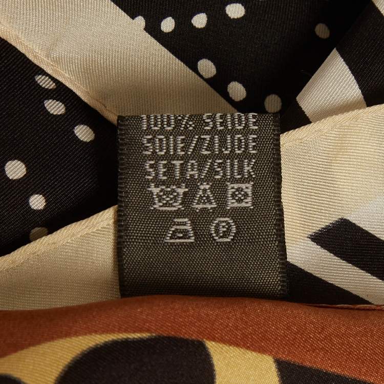 مملوكة مسبقًا Frey Wille Brown Print Silk Square Scarf