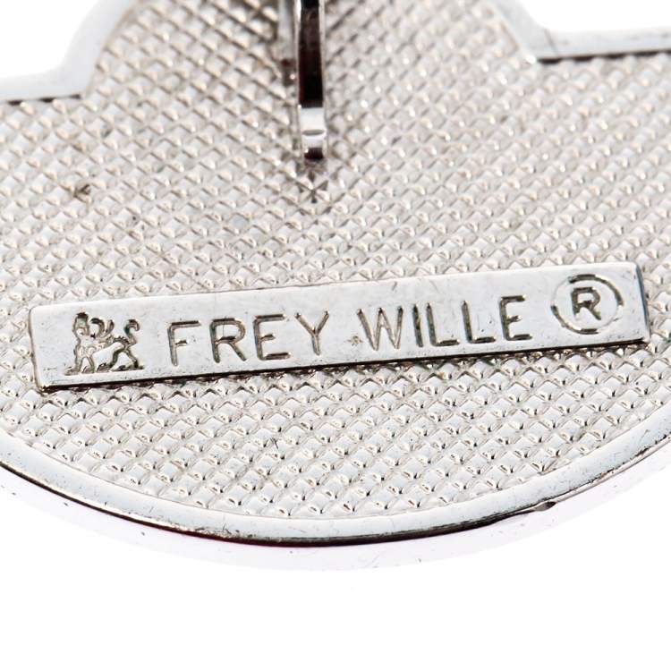 Pre Owned Frey Wille Hundertwasser Street River Fire Enamel Half Moon Pendant 