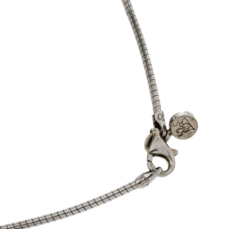 Pre Owned Frey Wille Homage à Hundertwasser Emotion Spiral Square Pendant Omega Chain Necklace