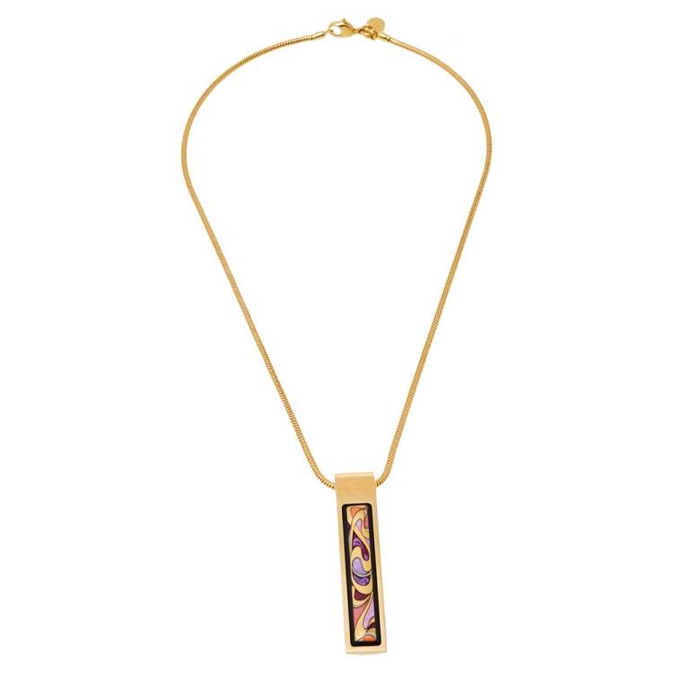 Pre Owned Frey Wille Hommage à Alphonse Mucha Gold Plated Cascade Pendant Necklace