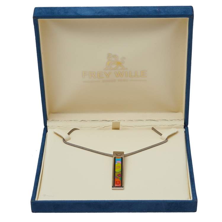 Pre Owned Frey Wille Multicolor Ode to Joy of Life Endless Love Cascade Pendant Necklace