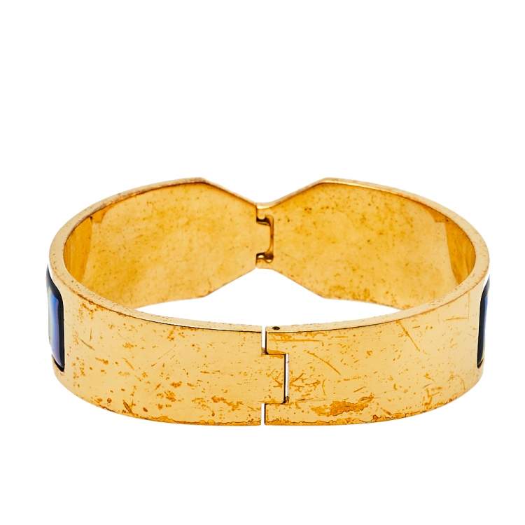 Pre Owned Frey Wille Hommage à Hundertwasser Spiral of Life Multicolor Fire Enamel Clasp Contessa Bracelet L