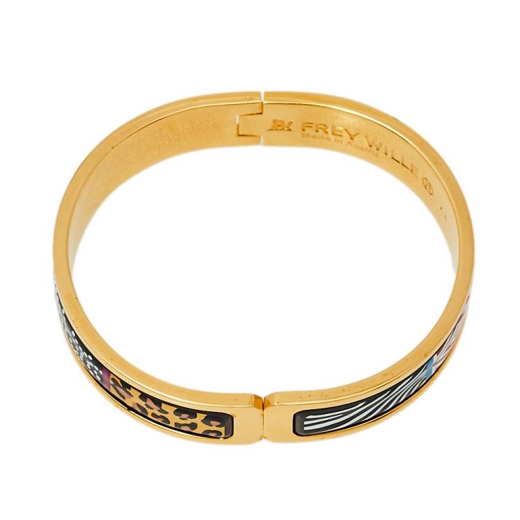 Pre Owned Frey Wille Spirit Of Africa Safari Multicolor Fire Enamel Ballerina Bracelet XS