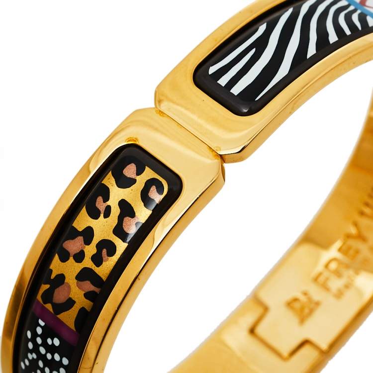 Pre Owned Frey Wille Spirit Of Africa Safari Multicolor Fire Enamel Ballerina Bracelet XS