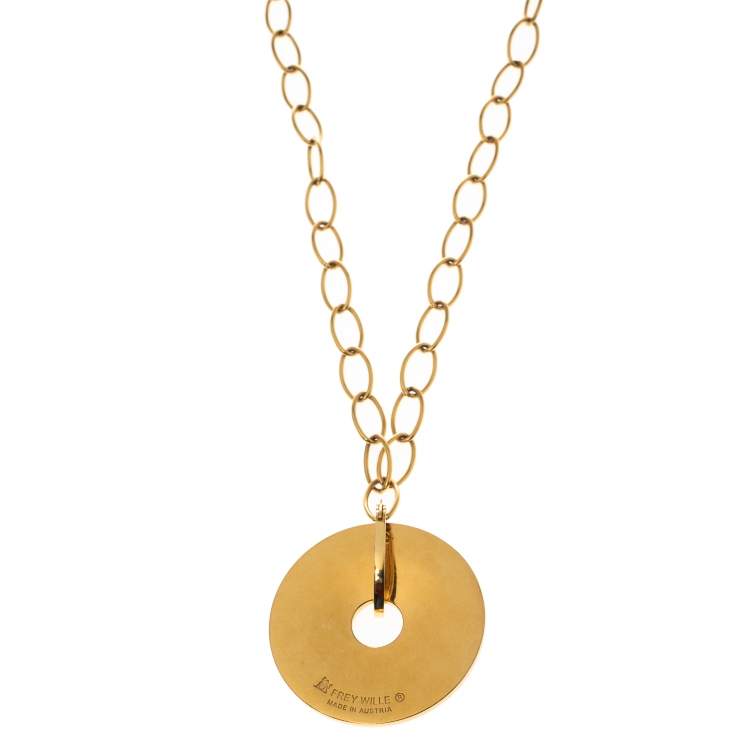 Pre Owned Frey Wille Ode to Joy of Life Paradise Moonlight Luna Piena Pendant Necklace