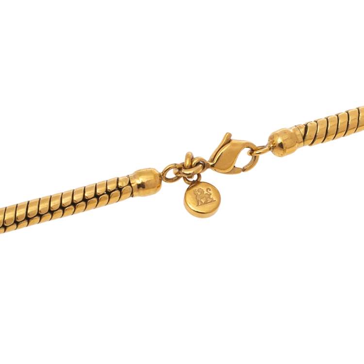 Pre Owned Frey Wille Gold Plated Fire Enamel Hommage a Alphonse Mucha Libussa Pendant Necklace